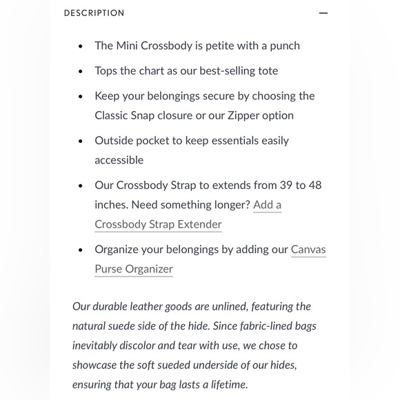 Portland Leather Goods - Mini Crossbody Tote - Picture 3 of 12